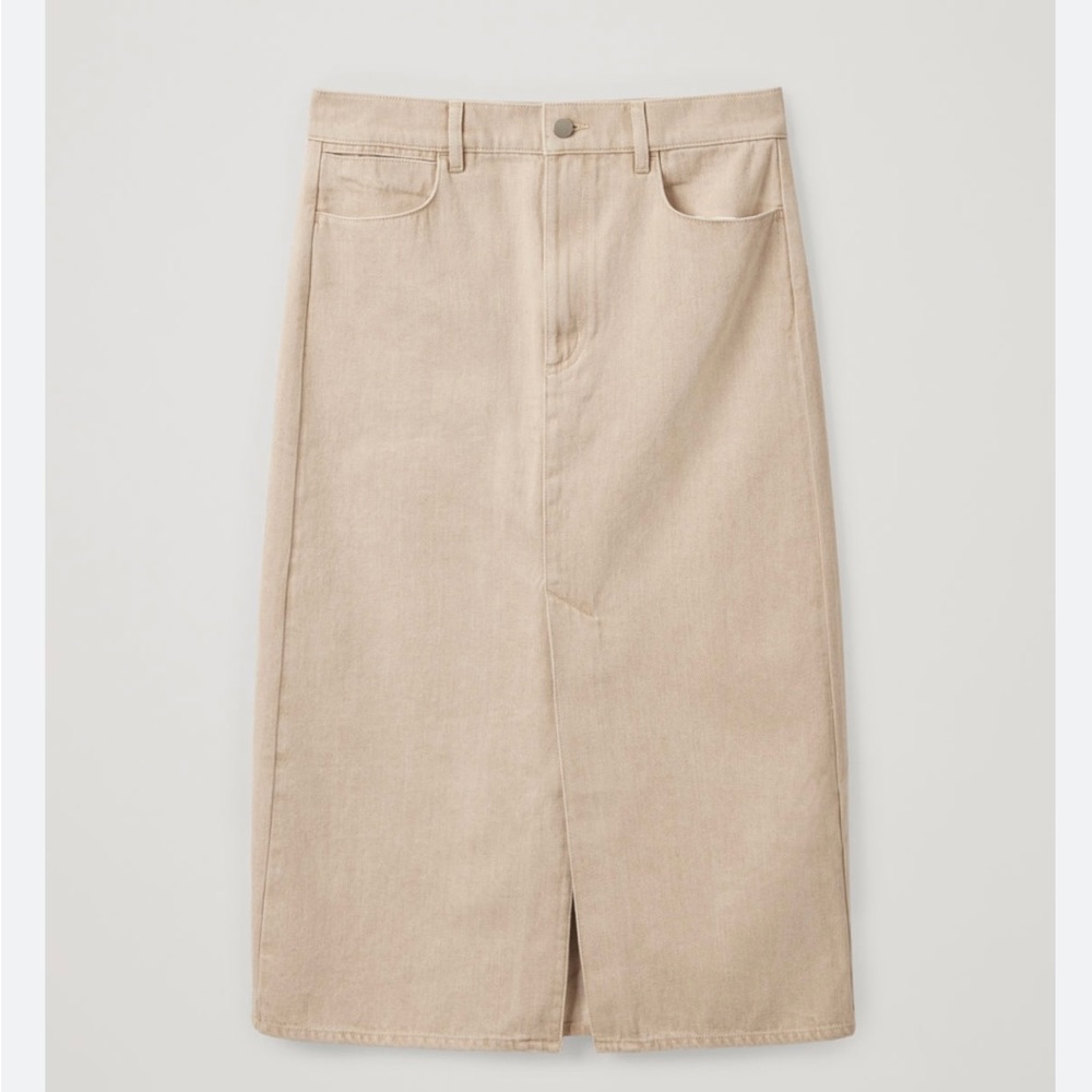 Cos beige denim skirt size 10